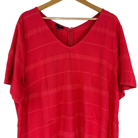 New Talbots Women’s 3X Short Sleeve A-Line Fit & Flare Stripe Dress Cotton Modal - Picture 3 of 7